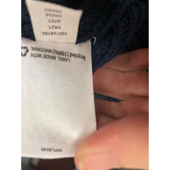 Style & Co. Navy Ribbed Long Sleeve Sweater‎ Striped neck & cuff Sz L - Picture 4 of 6